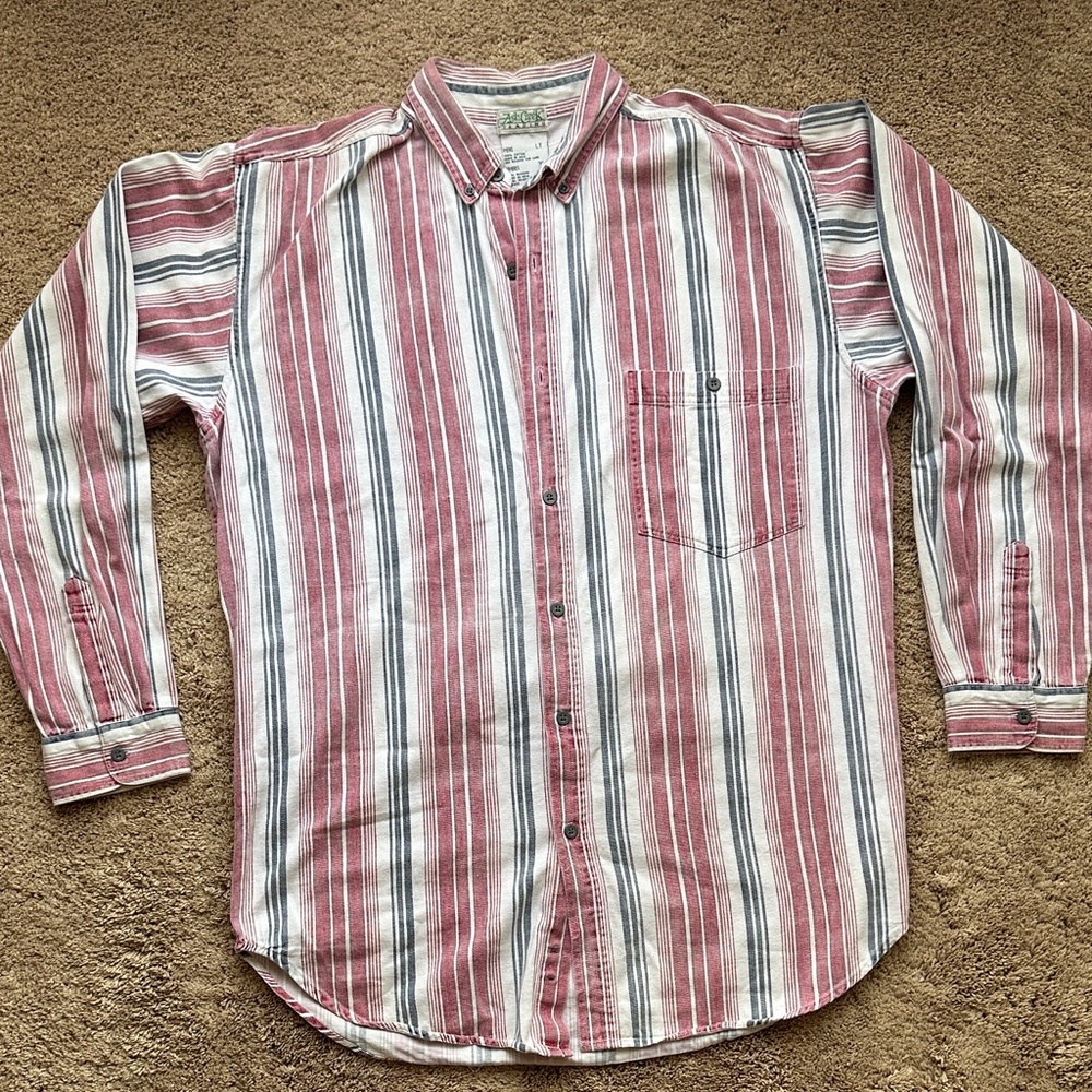 Ash Creek Trading Striped Denim Button Down Shirt